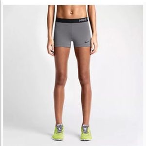 Grey and black womens nike pro shorts